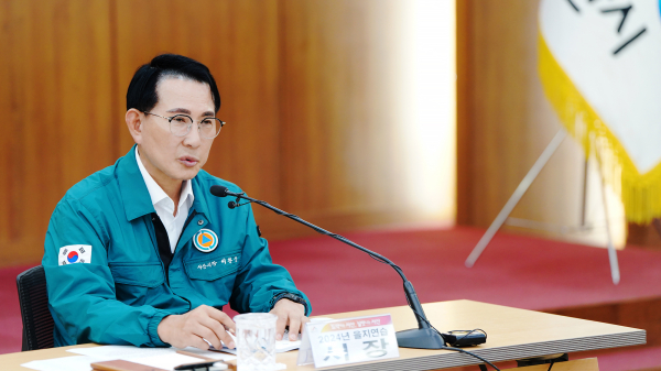 8일 시청 중회의실에서 열린 2024 을지연습 준비상황 보고회 진행 모습