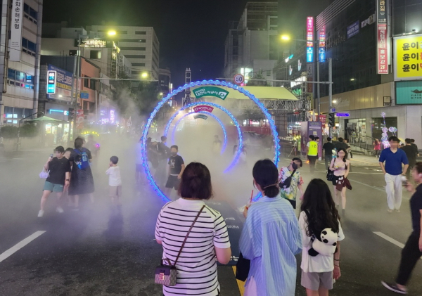 원형 쿨링포그 장치 모습