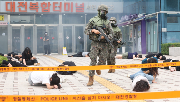 을지연습 드론테러 훈련 모습