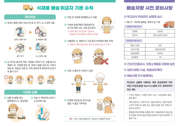 학교급식 식재료 납품업체 교육 리플릿