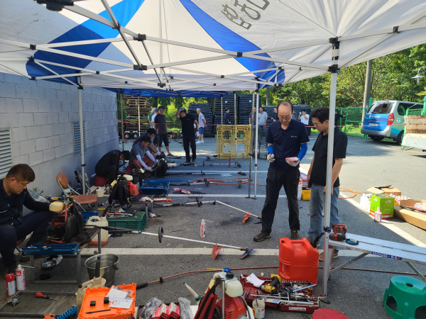 동대전농협, 예취기 무상 점검 및 수리 지원 행사 모습