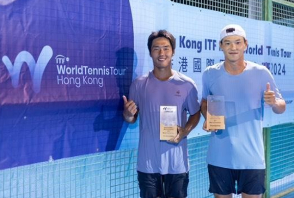 홍콩퓨처스대회 당진시청 테니스팀 심성빈(우)