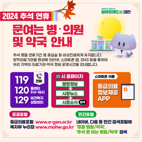 추석연휴 문여는병의원