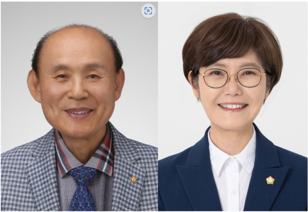 (왼쪽부터) 김종천 노인위원장, 신혜영 여성위원장