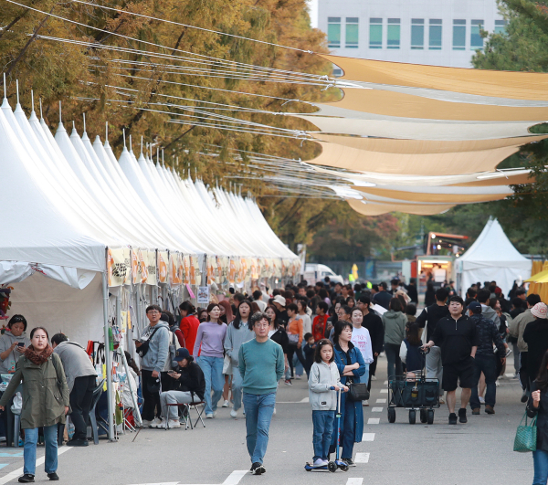 지난 2023 대전서구 아트페스티벌 2일차 아트 마켓 사진(낮)