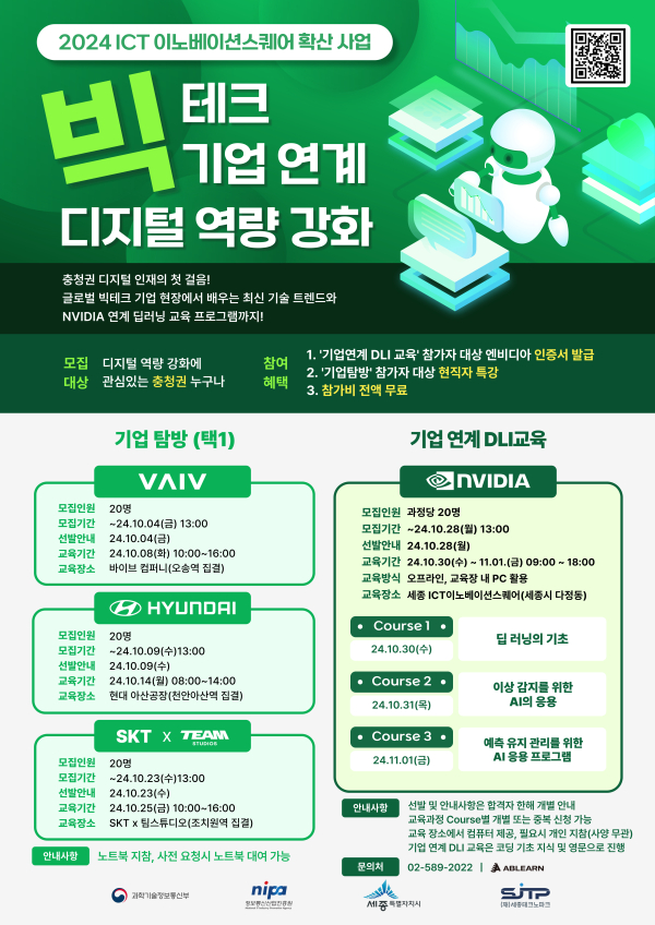 빅테크 기업 연계 디지털 역량강화 프로그램 운영 포스터