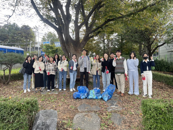 문화로 길 따라 통학로 플로깅 챌린지 진행 단체사진