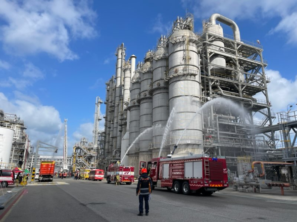 엘지화학 대산공장 일원에서 진행된 재난대비 안전충남훈련