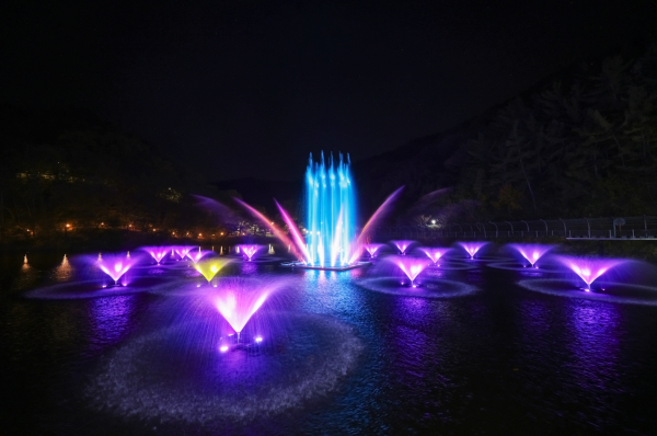 금학동 분수대 모습 (야경)