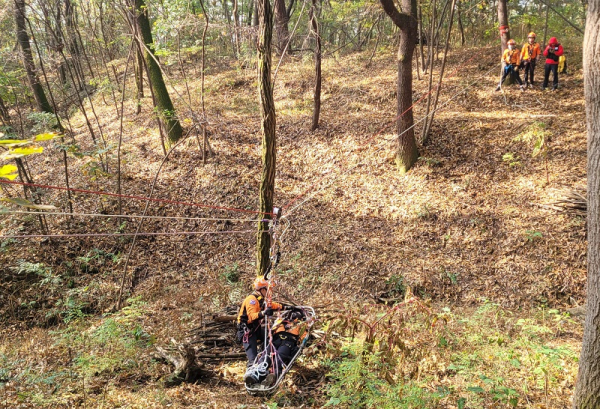 산악구조 합동훈련 모습