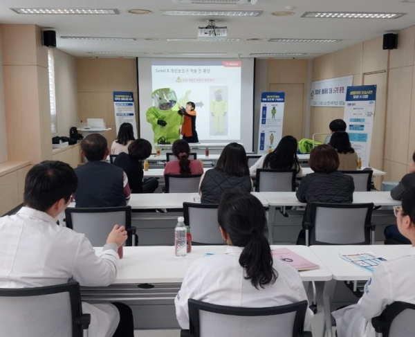 생물테러 대응 훈련 진행 모습