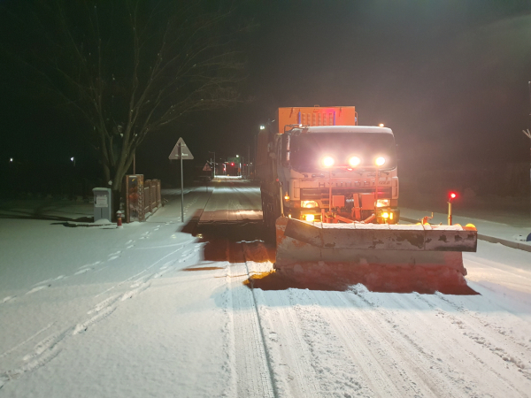 제설작업 진행 모습