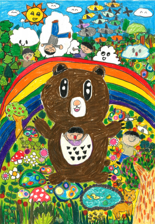 어린이 그림 그리기 대회 대상 수상작 ‘숲속에서 만난 반달가슴곰’