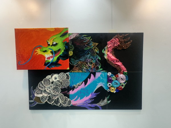 봄빛 갤러리서 오정중 교육가족 참여한 미술 작품 전시회 개최 모습