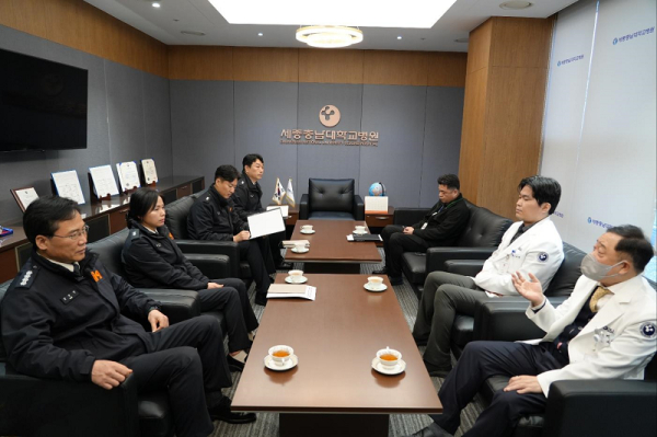 세종소방서-세종충남대병원 관계자 면담 모습