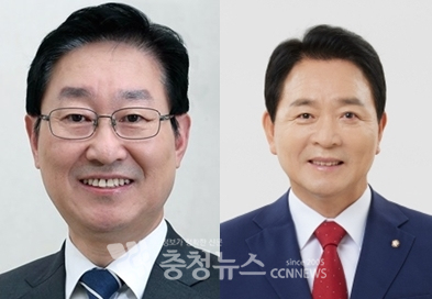 왼쪽부터 더불어민주당 박범계 국회의원(대전서구을)과 국민의힘 성일종 국회의원(충남서산태안)