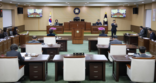 청양군의회 임시회 개회 모습