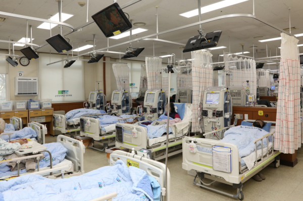 순천향대천안병원 인공신장실 모습.