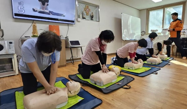 전의요셉의집’에서 장기요양기관 종사자를 대상으로 응급‧재난상황 대처 역량교육 진행 모습