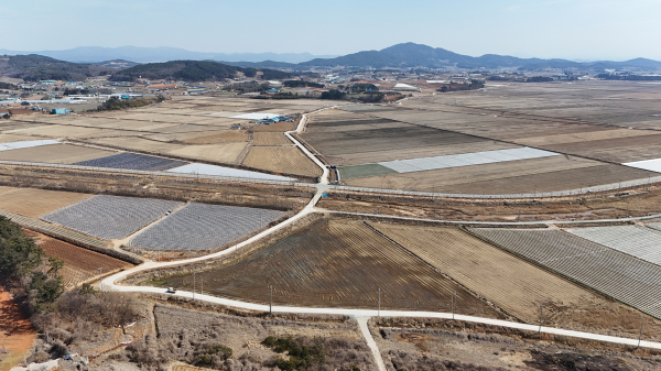 지난해 12월 확포장 공사가 완료된 B지구 기계화 경작로