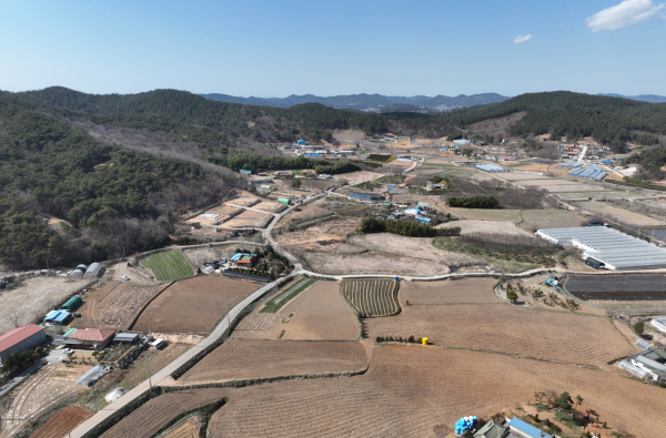 지난달 30일 산불감시 드론으로 촬영한 태안읍 상옥리 모습.