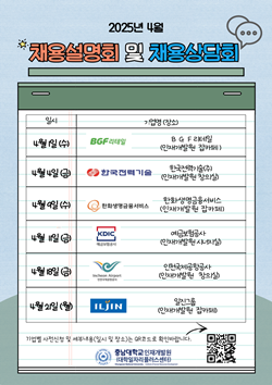 충남대 4월 채용 설명회 및 상담회