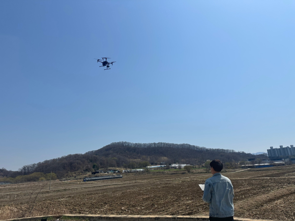 드론을 활용한 산불 예찰 활동 모습