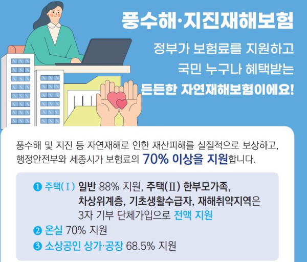 '자연재해 피해 보상' 풍수해보험료 지원