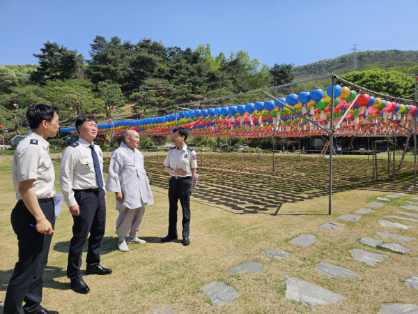 25일 세종소방본부 영평사 현장 방문…취약요소 점검 모습