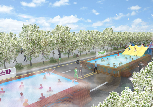 국내 최초 ‘야외 온천수 수영장’ 이미지