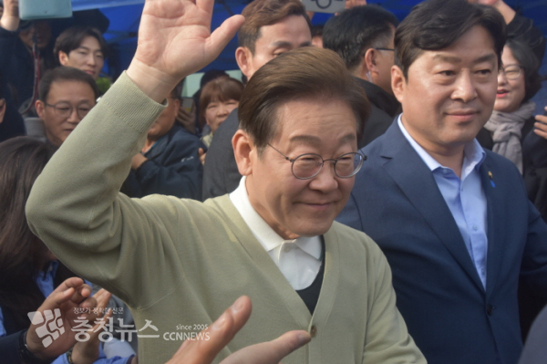 6일 금산을 찾은 이재명 더불어민주당 대선 후보