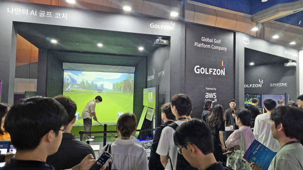 골프존 부스 모습.