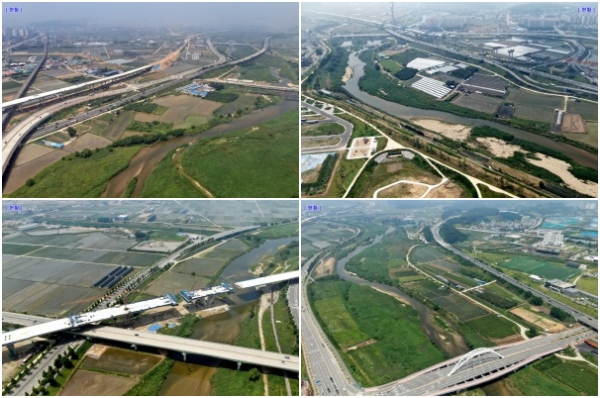 (왼쪽위부터 시계방향). 갈산교, 봉강교, 한내교, 탕정교