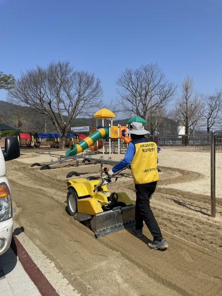 스팀 모래소독 진행 모습