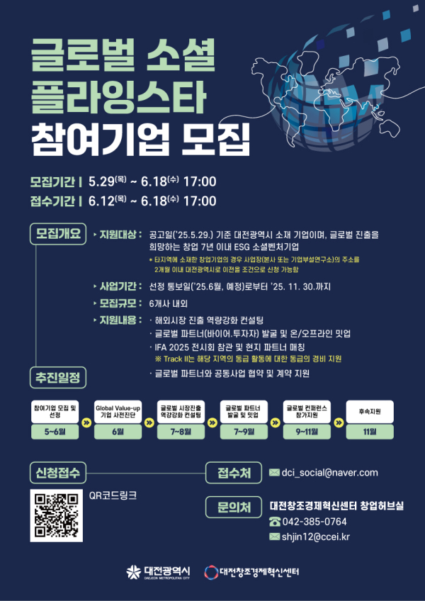 2025 글로벌 소셜 플라잉스타 참여기업 모집 포스터