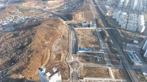 희망로 연결도로 항공 사진.