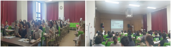 장기요양기관(시설 및 주야간보호) 간호인력 역략강화 교육 진행 모습