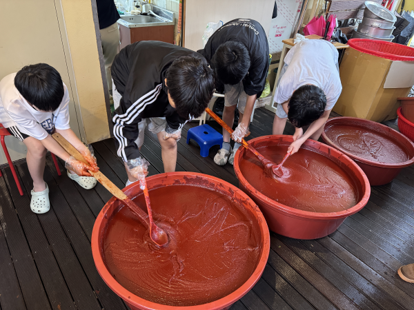 고추장 담그는 모습 -맛고