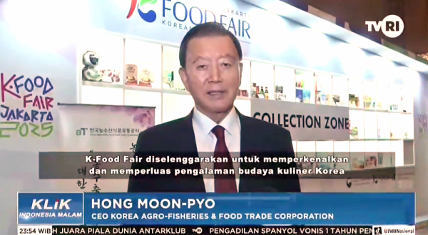 인도네시아 현지 공영방송 TVRI 보도사진 * 홍문표 aT 사장