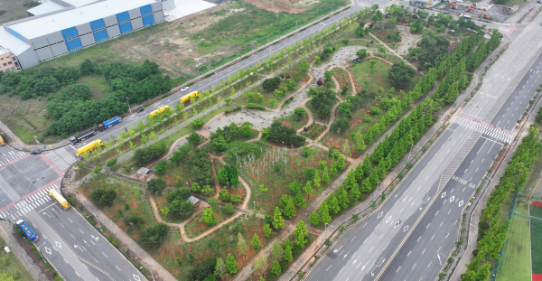 석문산단 도시숲 전경