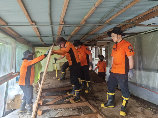 광역소방 수해복구 동참 모습