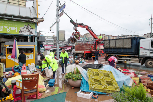 수해복구 현장 모습