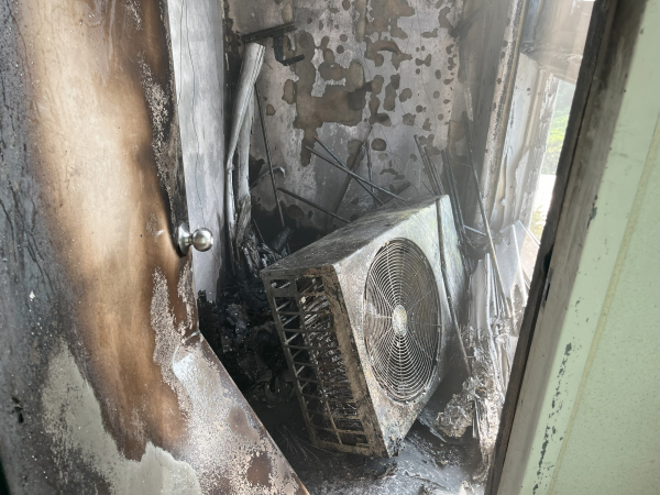 에어컨 전기화재 현장 모습