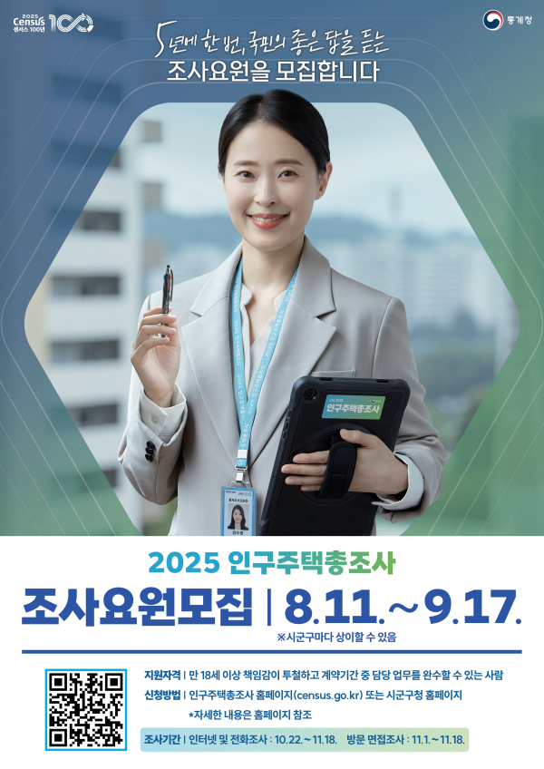 2025 인구주택총조사 조사요원 모집 홍보물