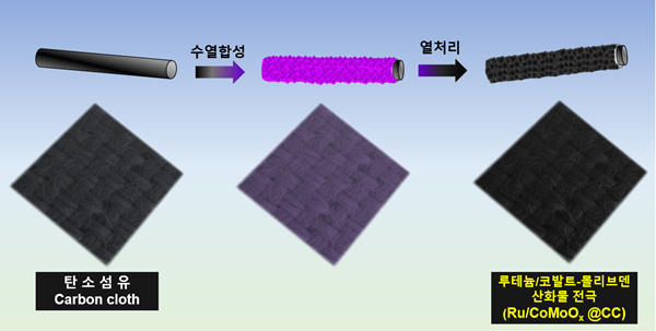 촉매가 적용된 전극의 합성공정 설명도