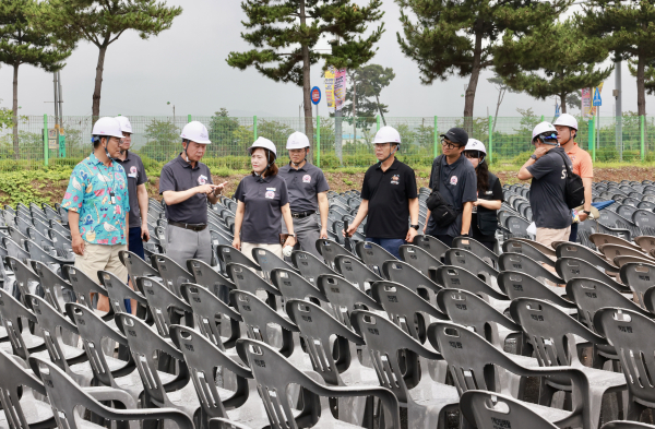 장진원 보령시 부시장 보령머드축제 안전점검 현장 모습