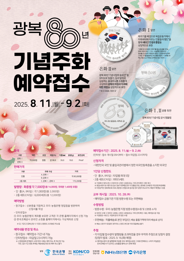 ‘광복 80년 기념주화’ 포스터