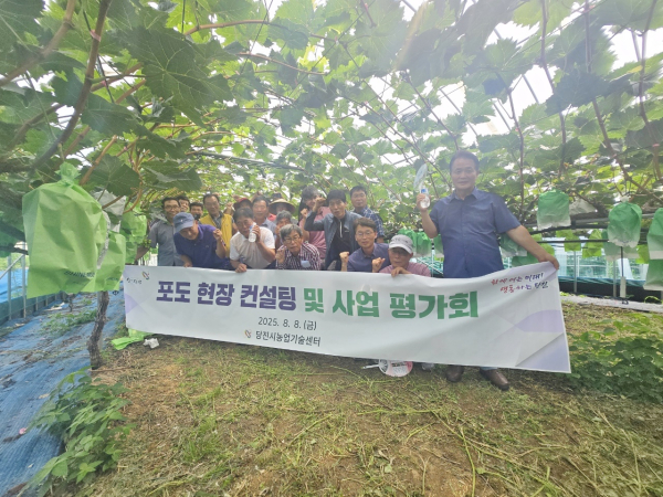 포도 생산 현장 컨설팅 및 사업평가회 진행 단체사진