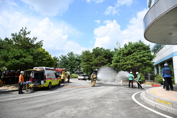 한국가스공사 대전충청지역본부에서 진행된 훈련 모습
