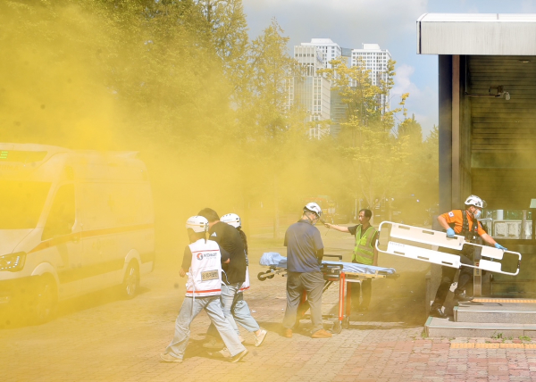 지난 20일 정부청사역에서 진행된 테러 및 화재 대비 훈련 현장